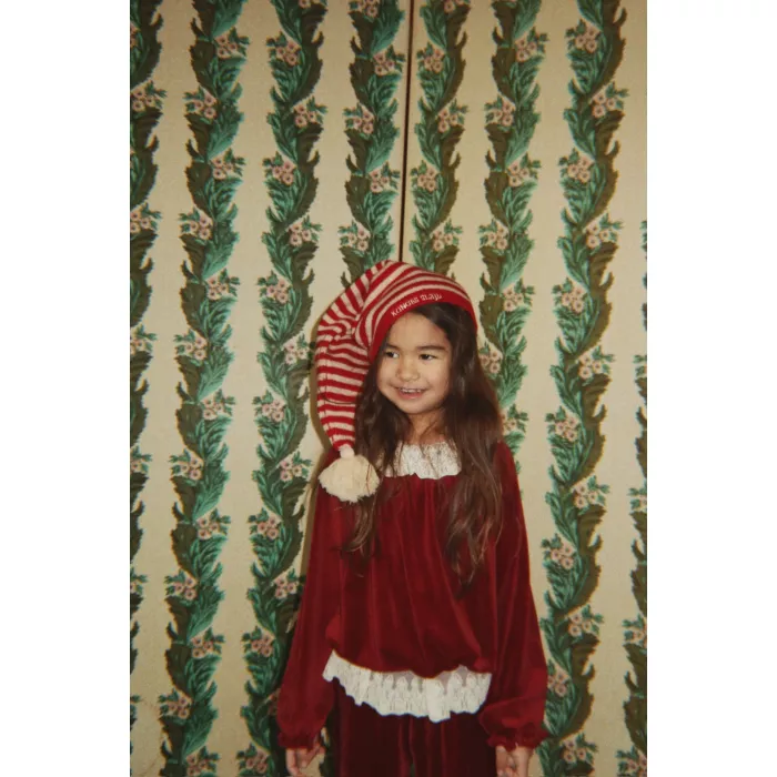 Caciula de elf tricotata din lana - Christmas Stripe - Konges Sløjd