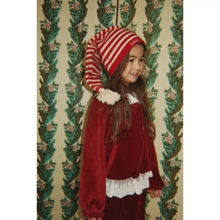 Caciula de elf tricotata din lana - Christmas Stripe - Konges Sløjd