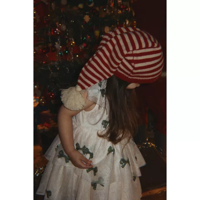 Caciula de elf tricotata din lana - Christmas Stripe - Konges Sløjd