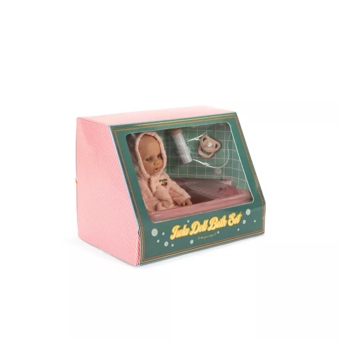 Papusa cu cadita pentru baie si accesorii - Isola - Cherry - Konges Sløjd