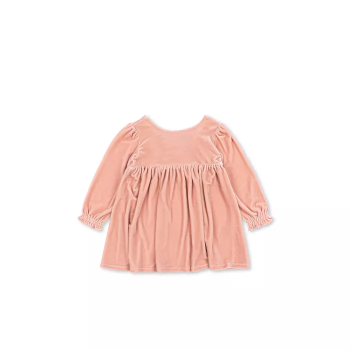 Rochita din catifea moale cu maneca lunga - GIA - Mellow Rose - Konges Sløjd