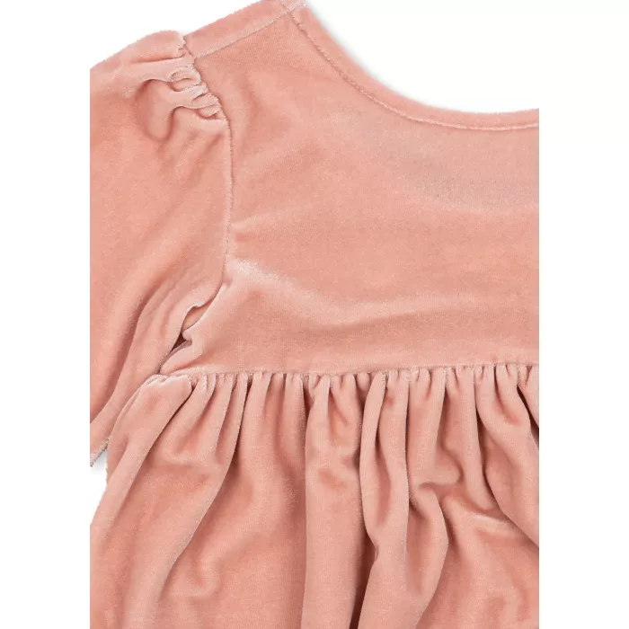 Rochita din catifea moale cu maneca lunga - GIA - Mellow Rose - Konges Sløjd