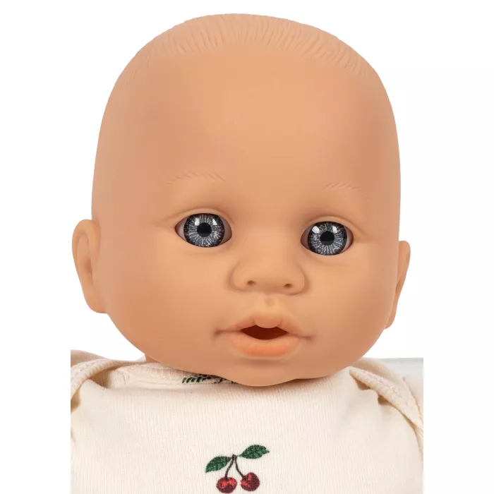 Papusa bebelus cu carucior - Poppy - Pink Check - Konges Sløjd