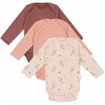 Body cu maneca lunga din bumbac organic - set 3 bucati - Konges Sløjd Body cu maneca lunga din bumbac organic - set 3 bucati - Konges Sløjd