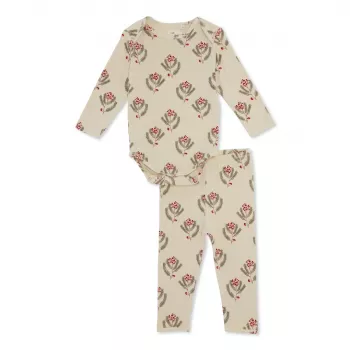 Pijama cu maneca lunga din bumbac organic - CHRISTMAS VINTAGE FLOWER - Konges Sløjd Pijama cu maneca lunga din bumbac organic - CHRISTMAS VINTAGE FLOWER - Konges Sløjd