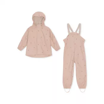 Costum impermeabil pentru ploaie captusit cu fleece - RAINY PALME - CHERRY - Konges Sløjd Costum impermeabil pentru ploaie captusit cu fleece - RAINY PALME - CHERRY - Konges Sløjd