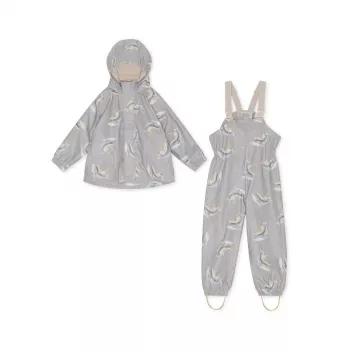 Costum impermeabil pentru ploaie captusit cu fleece - RAINY PALME - WHALE BOAT - Konges Sløjd Costum impermeabil pentru ploaie captusit cu fleece - RAINY PALME - WHALE BOAT - Konges Sløjd