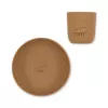 Set din silicon pentru masa copilului DINO - ALMOND - Konges Sløjd