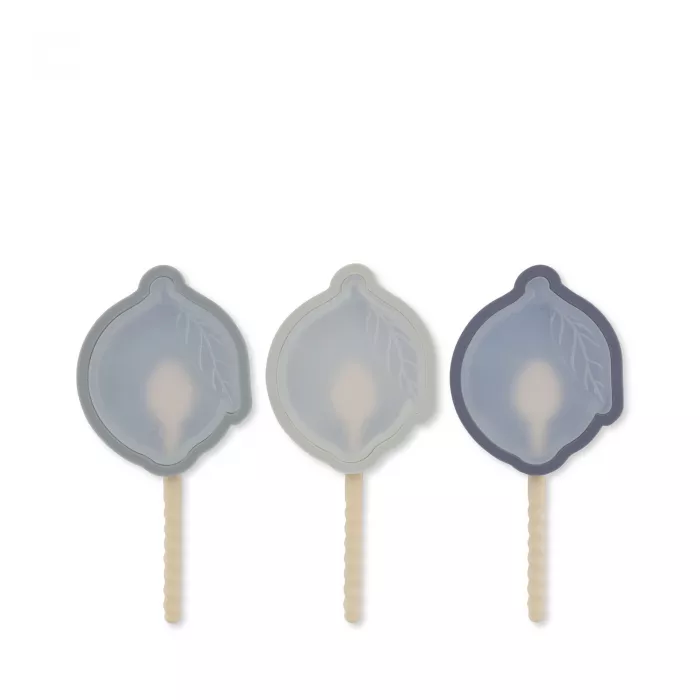 Forme din silicon pentru inghetata - LEMON - Set 3 bucati - BLUE MIX - Konges Sløjd