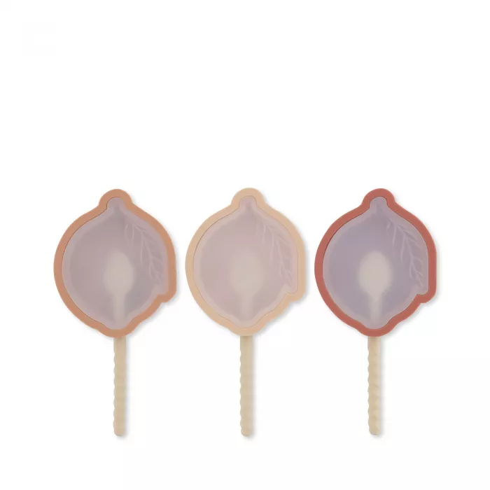 Forme din silicon pentru inghetata - LEMON - Set 3 bucati - ROSE MIX - Konges Sløjd