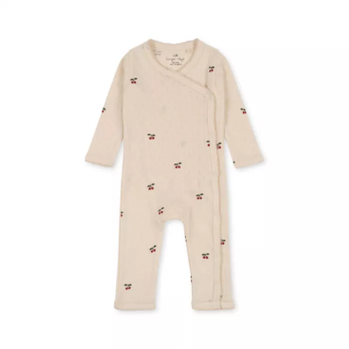 Salopeta pijama din bumbac organic pentru bebelusi - CHERRY - Konges Sløjd