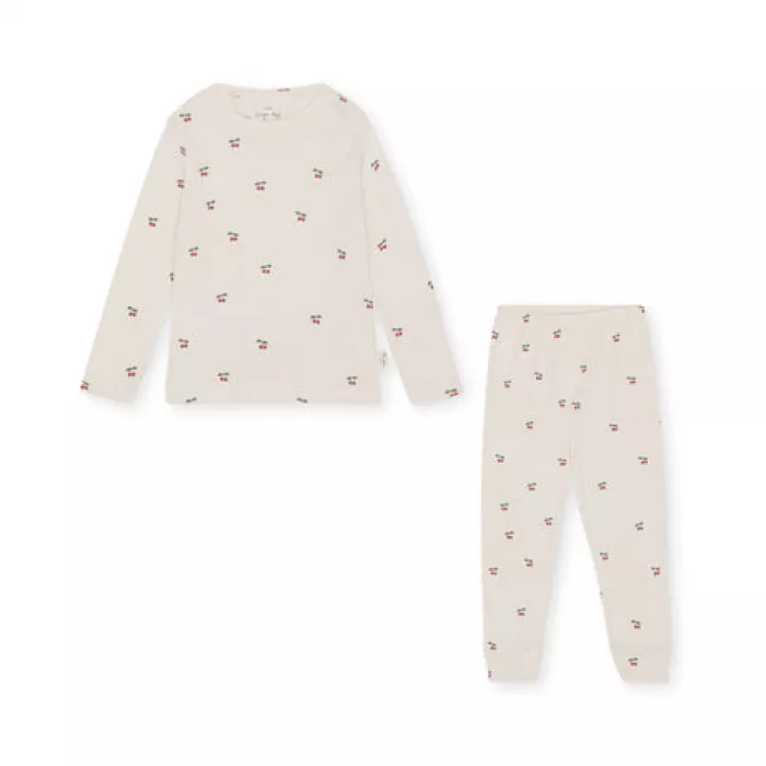 Pijama cu maneca lunga din bumbac organic - CHERRY - Konges Sløjd