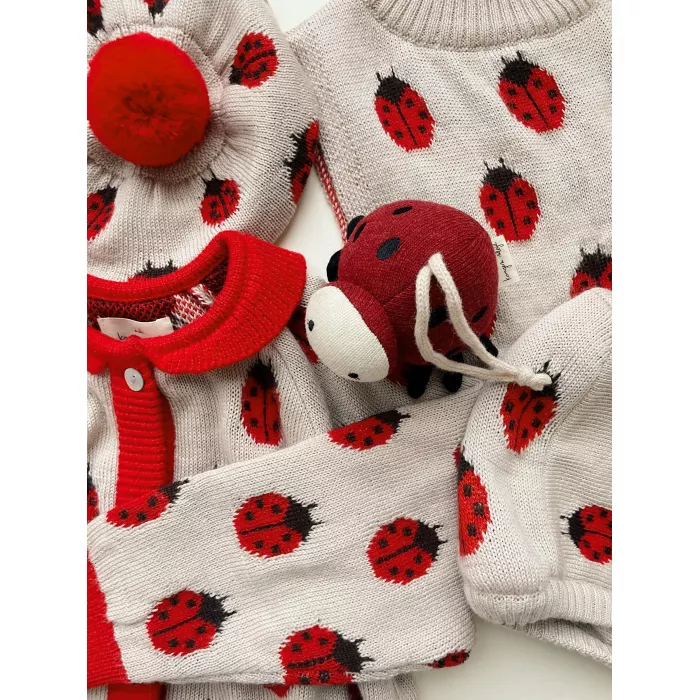 Cardigan din lana merinos - LADYBUG - Konges Sløjd