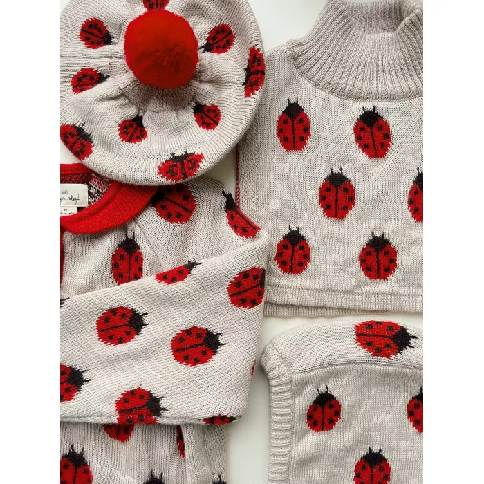 Cardigan din lana merinos - LADYBUG - Konges Sløjd