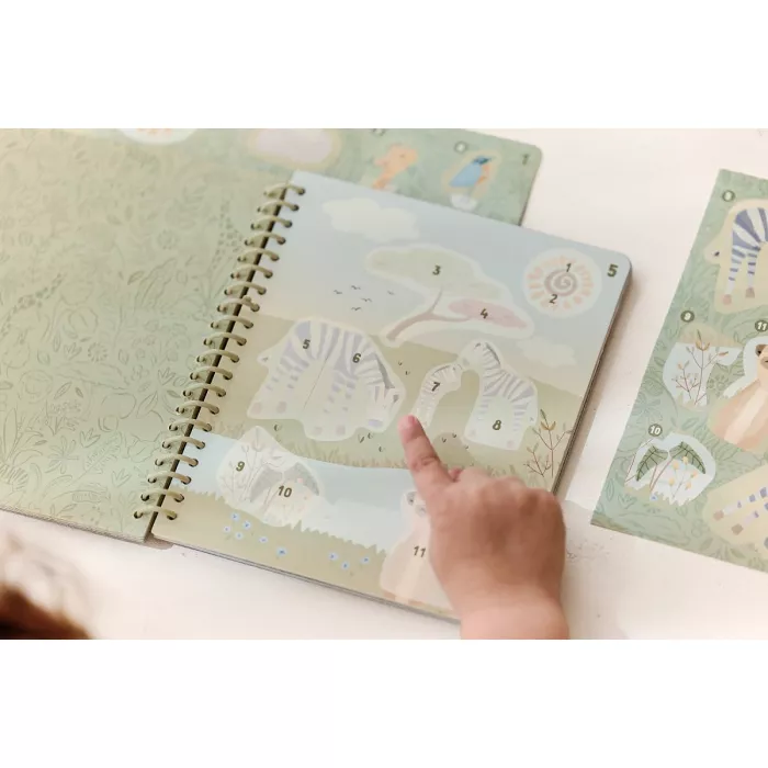 Carte cu autocolante - Jim - Safari Friends - Little Dutch