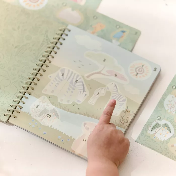 Carte cu autocolante - Jim - Safari Friends - Little Dutch