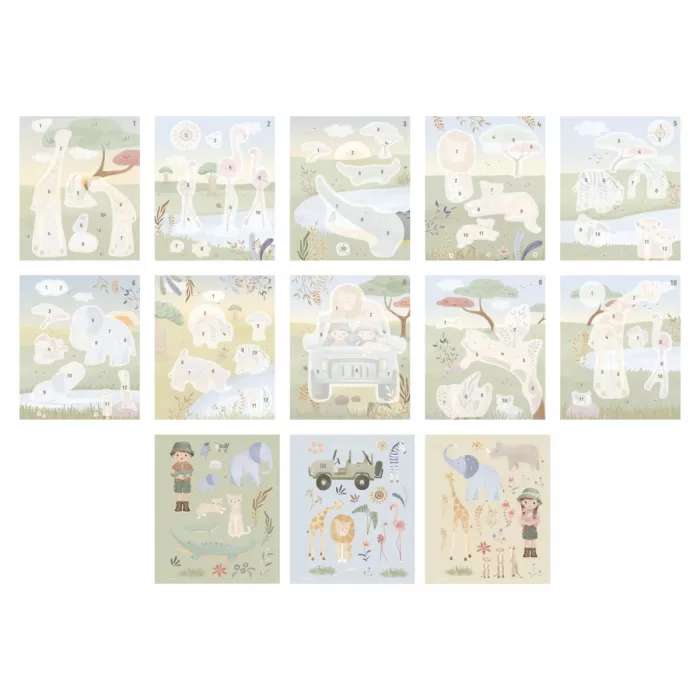 Carte cu autocolante - Jim - Safari Friends - Little Dutch