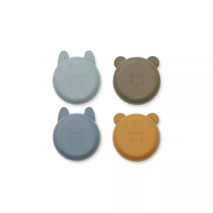 Set 4 boluri din silicon Iggy - Golden caramel/blue multi mix - Liewood Set 4 boluri din silicon Iggy - Golden caramel/blue multi mix - Liewood