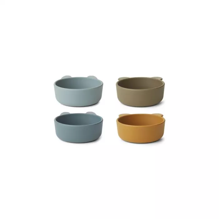 Set 4 boluri din silicon Iggy - Golden caramel/blue multi mix - Liewood Set 4 boluri din silicon Iggy - Golden caramel/blue multi mix - Liewood