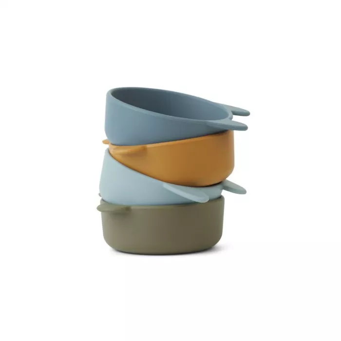 Set 4 boluri din silicon Iggy - Golden caramel/blue multi mix - Liewood Set 4 boluri din silicon Iggy - Golden caramel/blue multi mix - Liewood