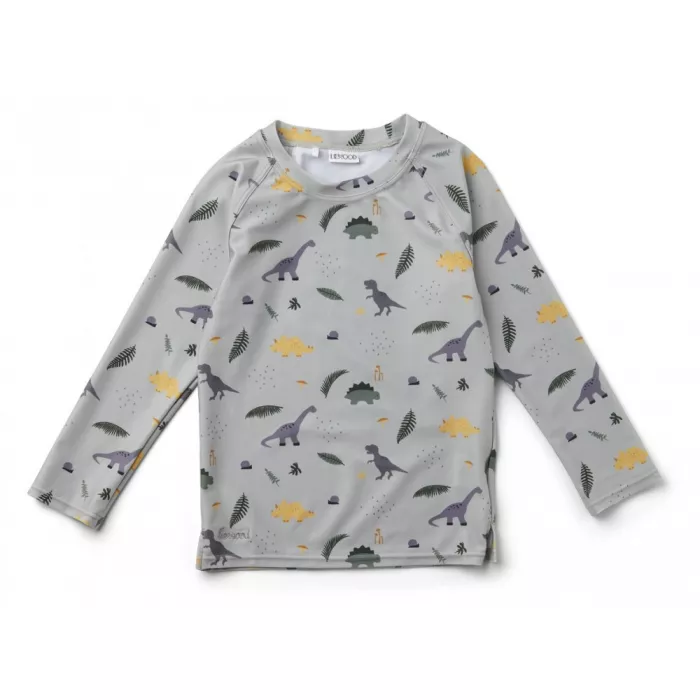 Bluza cu maneca lunga cu protectie UV 50+ - Noah - Dino Dove Blue Mix - Liewood Bluza cu maneca lunga cu protectie UV 50+ - Noah - Dino Dove Blue Mix - Liewood