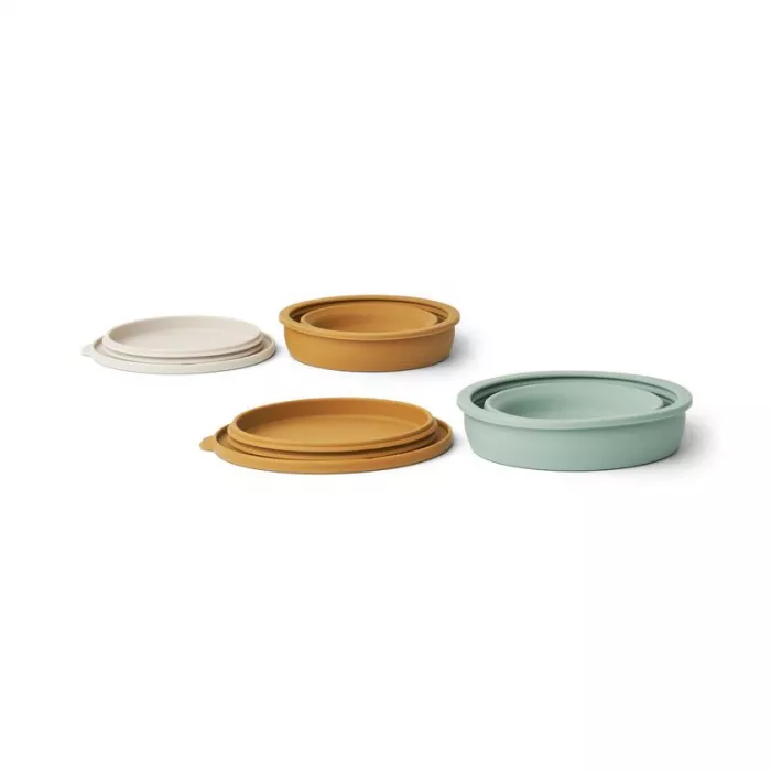 Set 2 caserole pliabile din silicon - Dale - Golden caramel multi mix - Liewood