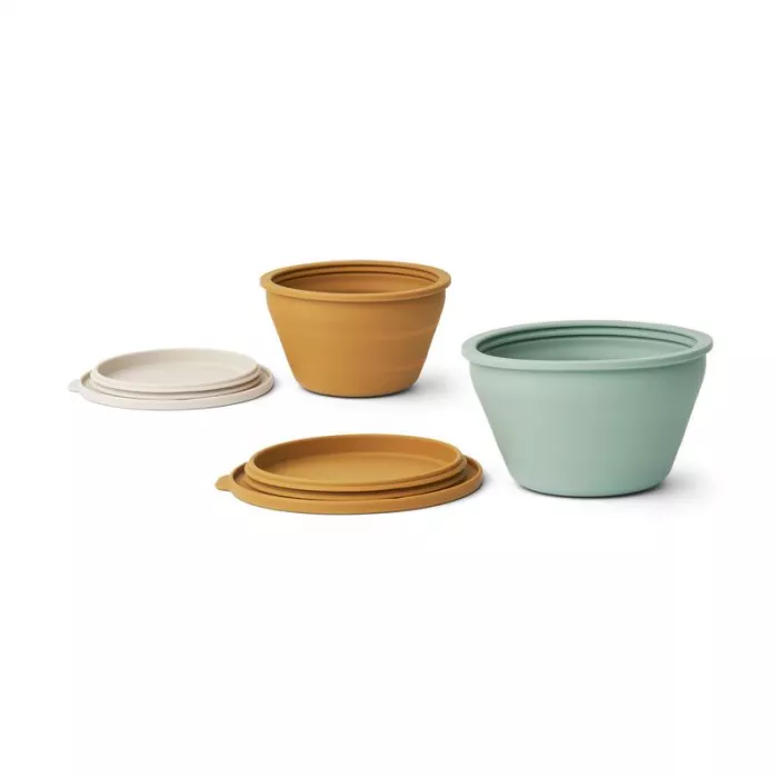 Set 2 caserole pliabile din silicon - Dale - Golden caramel multi mix - Liewood