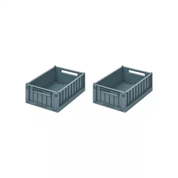 Set 2 cutii mici de depozitare Weston - Whale Blue - Liewood