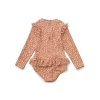 Costum de baie intreg cu maneca lunga cu protectie UV 50+ - Sille - Mini Leo Tuscany Rose - Liewood