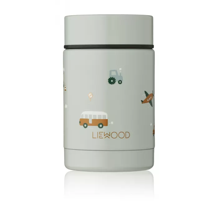 Recipient termos din otel inoxidabil - 250 ml - Nadja - Vehicles/dove blue mix - Liewood Recipient termos din otel inoxidabil - 250 ml - Nadja - Vehicles/dove blue mix - Liewood