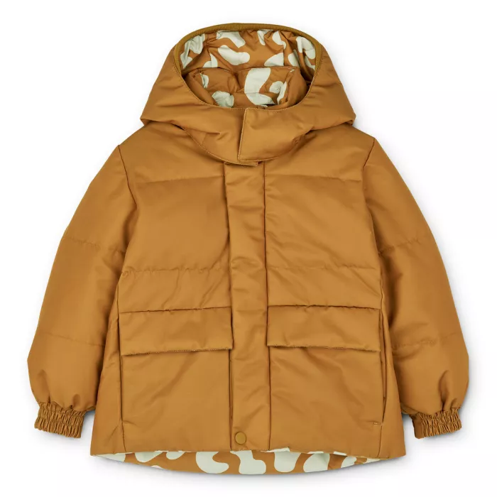 Jacheta de iarna reversibila cu umplutura din puf de gasca - Paloma - Mega Leo/Golden Caramel - Liewood Jacheta de iarna reversibila cu umplutura din puf de gasca - Paloma - Mega Leo/Golden Caramel - Liewood