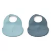 Set 2 bavete din silicon - Ember - Sea Blue/Whale Blue Mix - Liewood Set 2 bavete din silicon - Ember - Sea Blue/Whale Blue Mix - Liewood