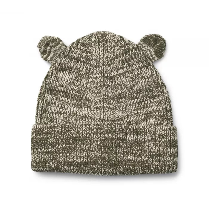 Caciula beanie din bumbac organic - Gina - Army Brown/Sandy - Liewood