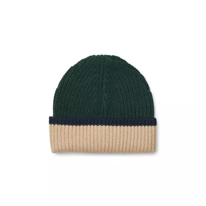 Caciula beanie din lana merinos - Miller - Hunter Green Multi Mix - Liewood