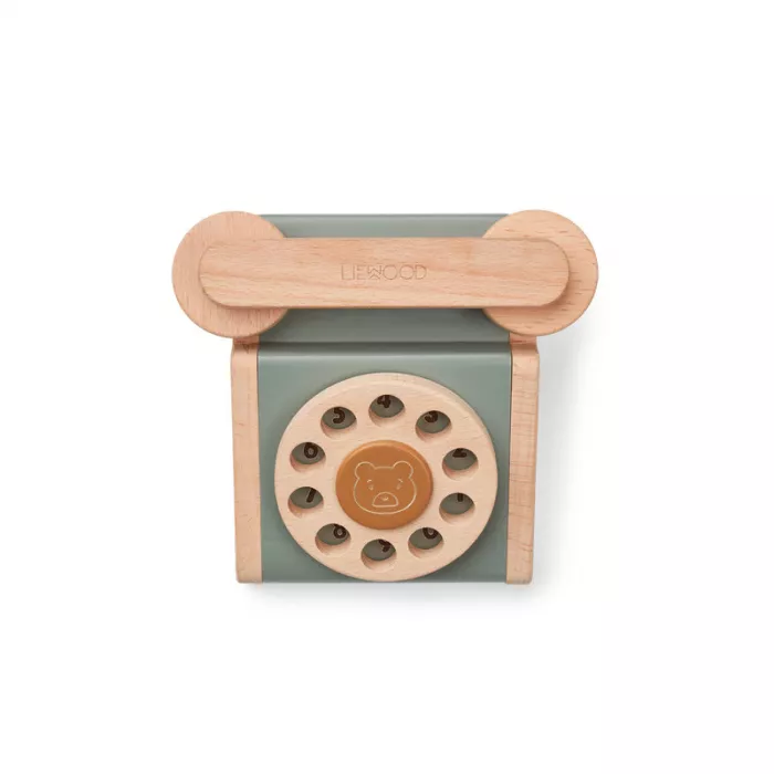 Telefon din lemn - Selma - Faune Green/Golden Caramel Mix - Liewood