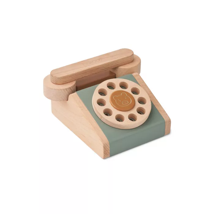 Telefon din lemn - Selma - Faune Green/Golden Caramel Mix - Liewood