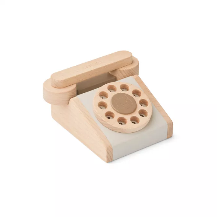 Telefon din lemn - Selma - Oat/Sandy Mix - Liewood