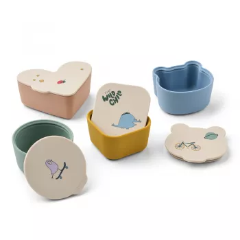 Caserola din silicon pentru gustari TOTO - set 4 bucati - TAMTAM / SANDY - Liewood