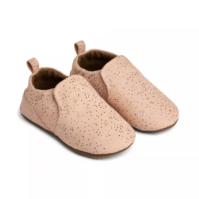 Papuci din piele pentru interior - Eliot - Splash dots / Pale tuscany - Liewood