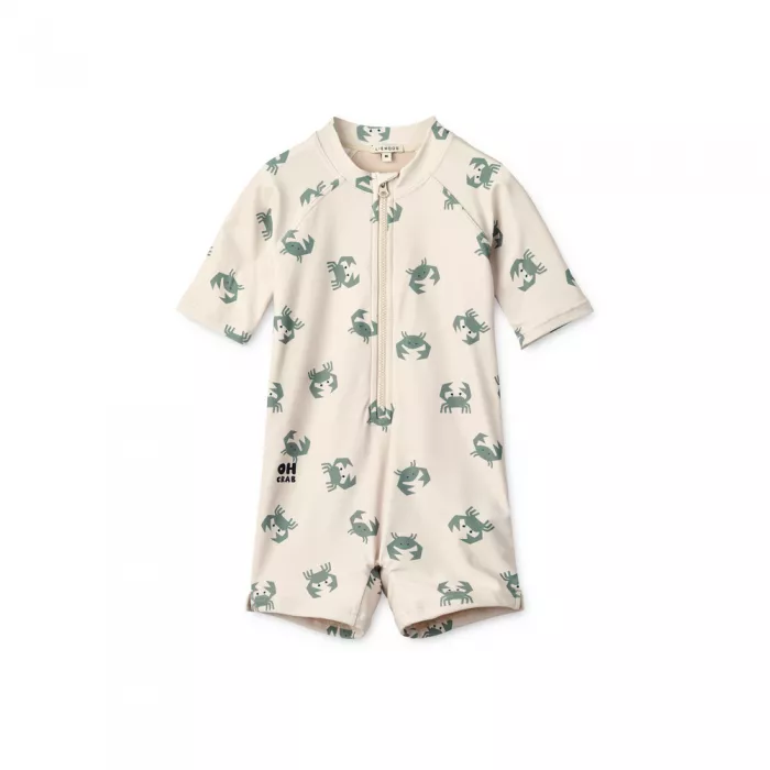 Costum de baie intreg cu factor de protectie UV 40+ - Max - Crab/Sandy - Liewood