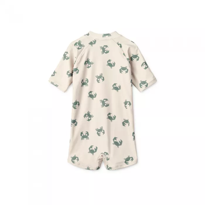Costum de baie intreg cu factor de protectie UV 40+ - Max - Crab/Sandy - Liewood