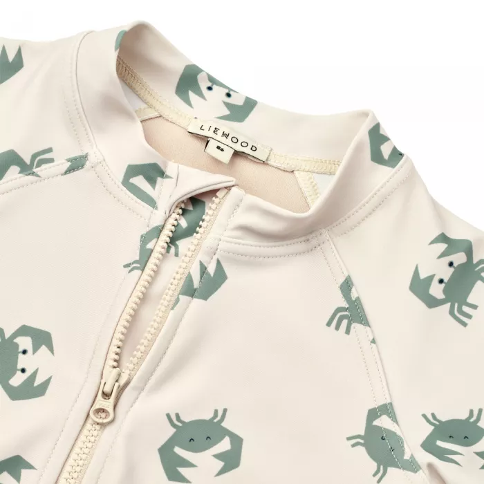 Costum de baie intreg cu factor de protectie UV 40+ - Max - Crab/Sandy - Liewood