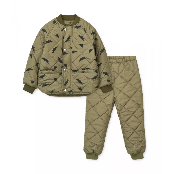 Costum termo pentru copii - Anniston - Bats / Khaki - Liewood