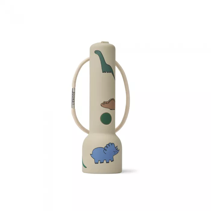 Lanterna din silicon cu LED Gry - Dinosaurs / Mist - Liewood