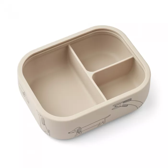 Caserola compartimentata din silicon Elinda - Dog / Sandy - Liewood