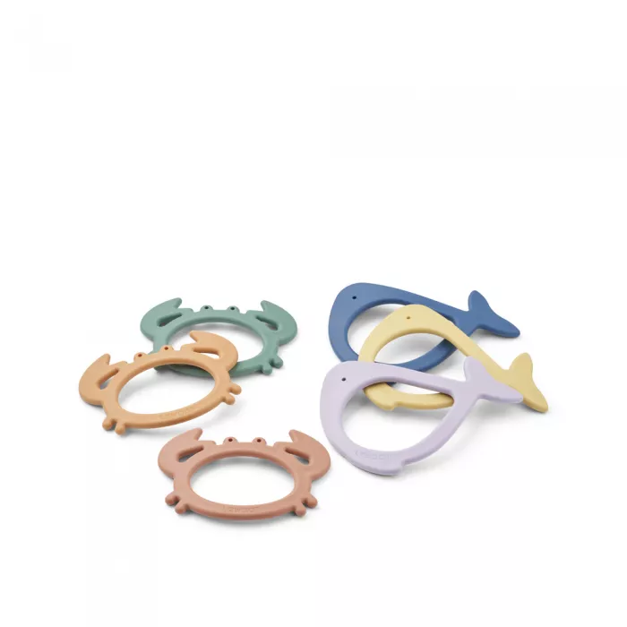 Set de inele pentru scufundari Calisto - Sea creature - Peppermint Multi Mix- Liewood