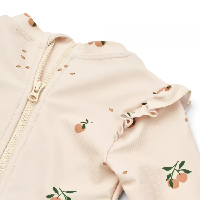 Costum de baie intreg cu maneca lunga cu protectie UV pentru bebelusi - Sille - Peach / Sea Shell - Liewood