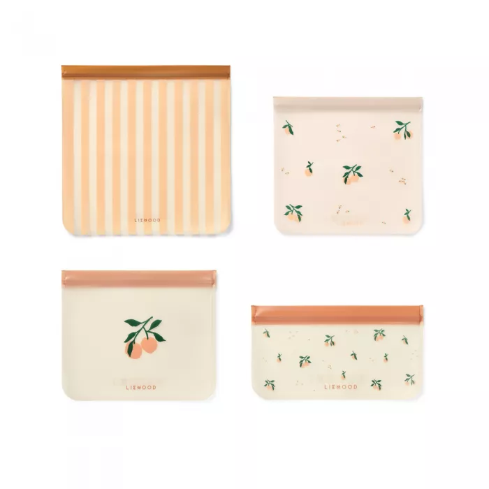 Punga reutilizabila pentru calatorie - set 4 bucati - Clive - Peach / Sea shell - Liewood