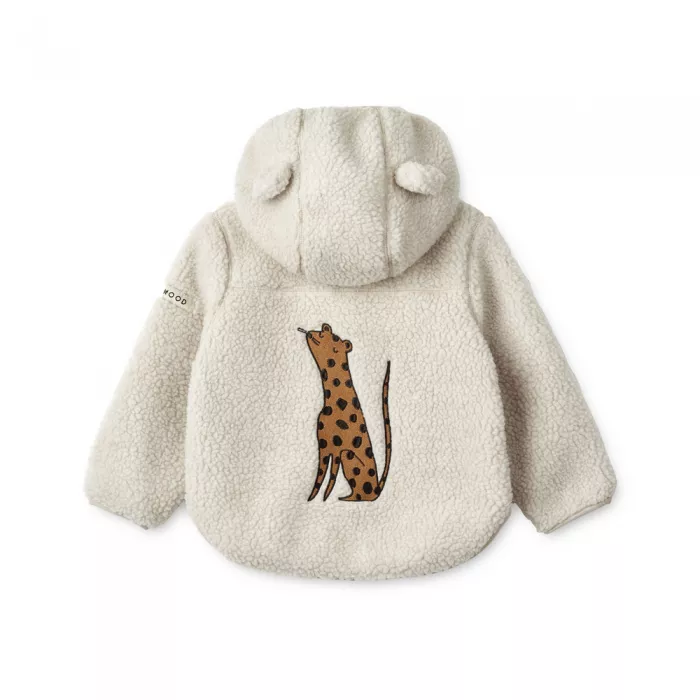 Jacheta cu gluga cu urechi si broderie pentru copii - Mara - Leopard / Sandy - Liewood