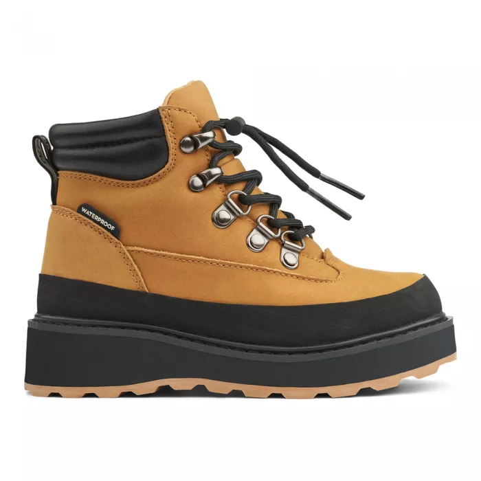 Ghete de iarna din piele - Lucien - Golden caramel / Black - Liewood